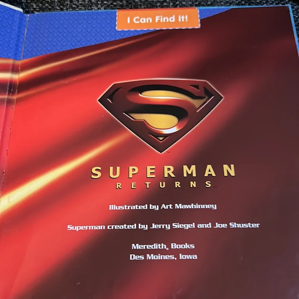Superman Returns 2006 1st Edition & Marvel Spider-Man Look Find Book Lot
